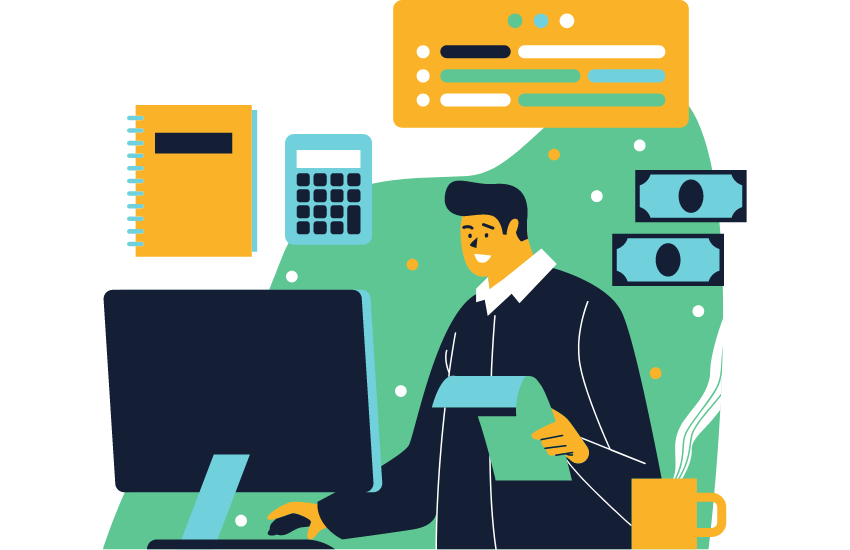 MINIMA boekhouding financiën sector animatietekening