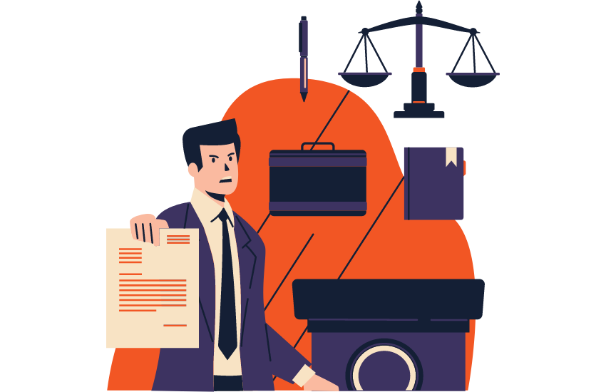 MINIMA verzekering juridische sector animatietekening