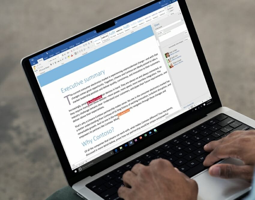 Microsoft Word co-authoring geleverd door MINIMA